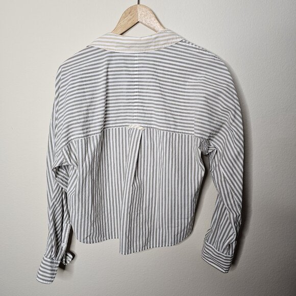 Madewell Flap-Pocket Crop Button-Up Shirt in Poplin Womens Soze Small - Picture 4 of 6